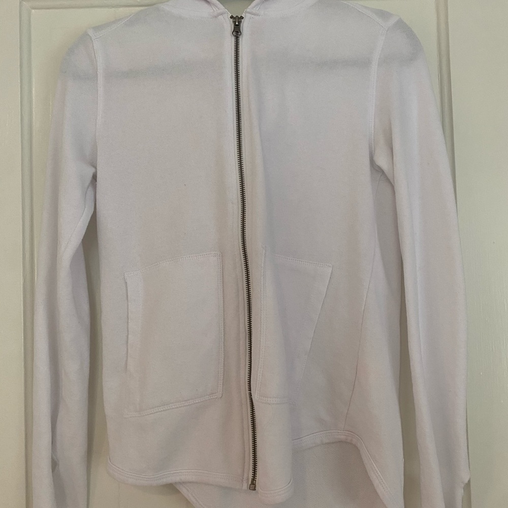White zip up sweatshirt